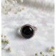 Bague en Obsidienne Noire Ajustable Argent Sterling 925