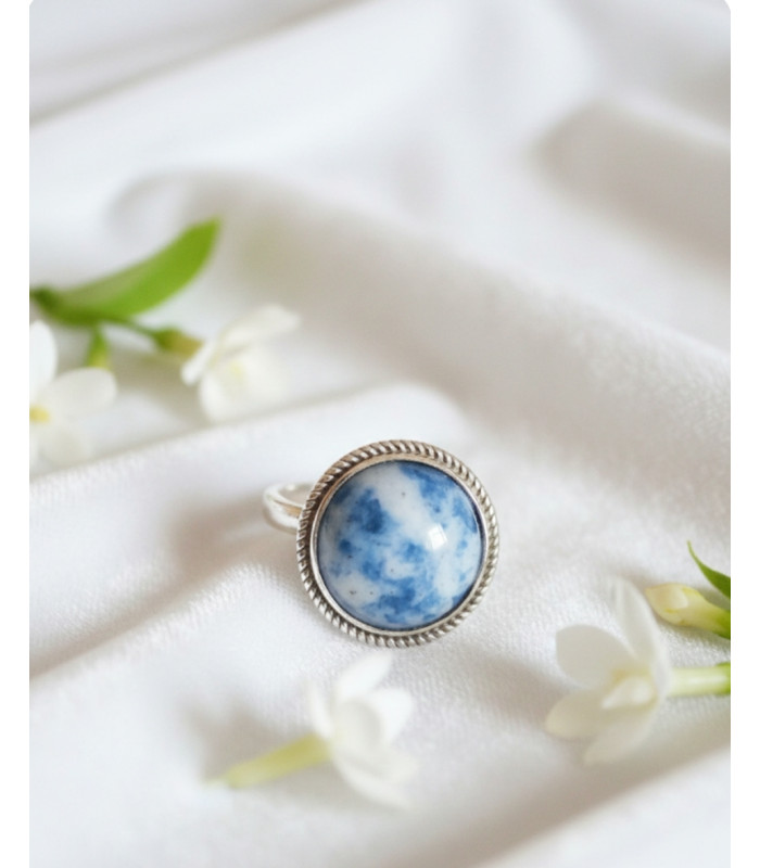 Bague Sodalite Ajustable Argent 925s