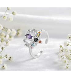 Bague Lotus 7 chakras Ajustable