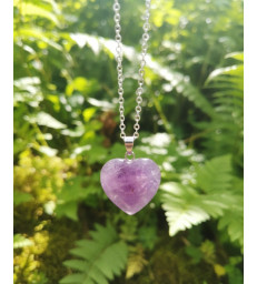 Collier & Pendentif Coeur Améthyste