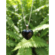 Collier & Pendentif Coeur Obsidienne Noire 
