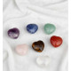 Ensemble 7 coeurs - pierre de guérison chakras + plaque en bois fleur de vie