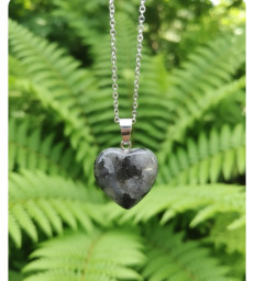 Pendentif coeur "Relaxation" en Larvikite