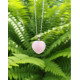 Pendentif coeur en Quartz Rose