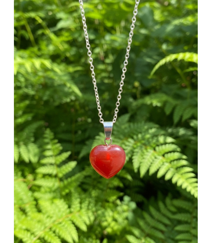 Pendentif coeur en Cornaline