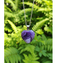 Pendentif coeur Agate Violette