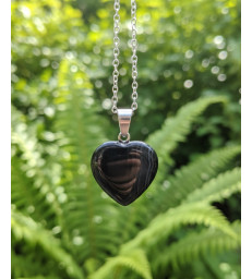 Pendentif Coeur Agate Noire