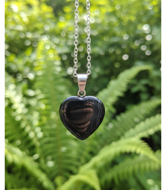 Pendentif Coeur Agate Noire