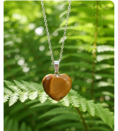 Pendentif cœur en oeil de tigre