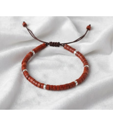 Bracelet en Jaspe Rouge Ajustable