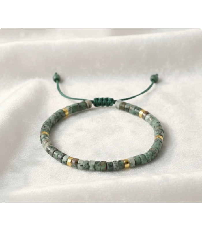 Bracelet en Jaspe Africain Ajustable