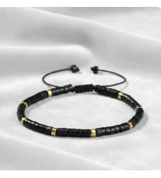 Bracelet Obsidienne noire Ajustable