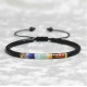 Bracelet Obsidienne noire 7 chakras Ajustable
