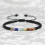Bracelet Obsidienne noire 7 chakras Ajustable