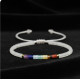 Bracelet Jade Blanc 7 chakras Ajustable