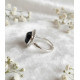Bague en Obsidienne noire argent 925 ajustable