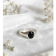 Bague en Obsidienne noire argent 925 ajustable