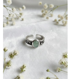 Bague aventurine en argent 925 ajustable