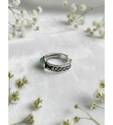 Bague aventurine en argent 925 ajustable