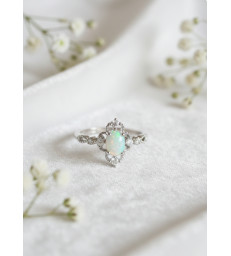 Bague en Opale de Feu ajustable