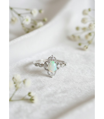 Bague en Opale de Feu ajustable