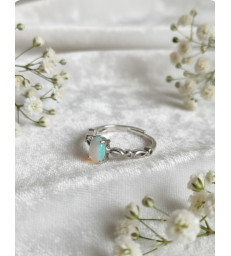 Bague en Opale de Feu ajustable