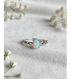 Bague en Opale de Feu ajustable