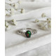 Bague opale de feu noire ajustable