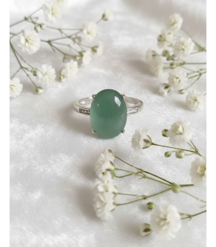 Bague en Fluorite verte ajustable