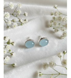 Boucles D'oreille en Aigue Marine - Argent sterling 925