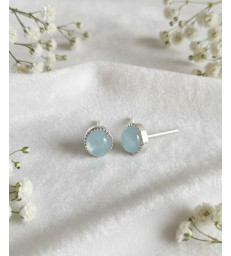 Boucles D'oreille en Aigue Marine - Argent sterling 925