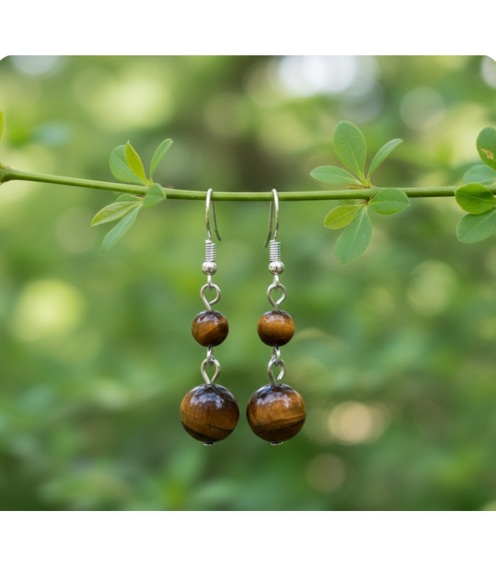 Boucles d'oreilles Oeil de Tigre