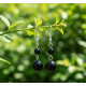 Boucles d'oreilles en Obsidienne noire