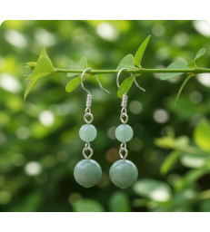 Boucle d'oreille aventurine verte