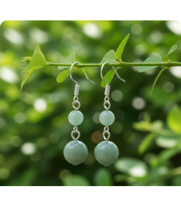 Boucle d'oreille aventurine verte