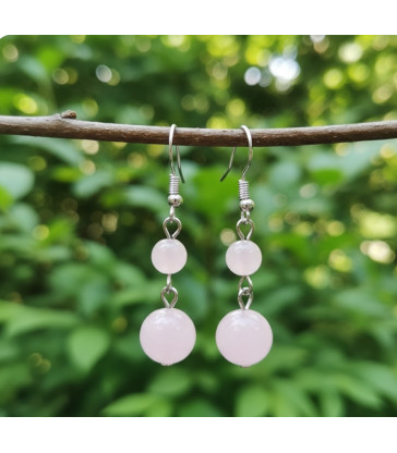 Boucles d'oreilles Quartz rose