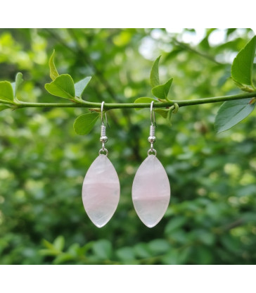 Boucles d'oreilles Quartz rose