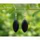 Boucles d'oreilles en Obsidienne noire
