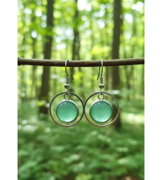 Boucle d'oreille aventurine verte