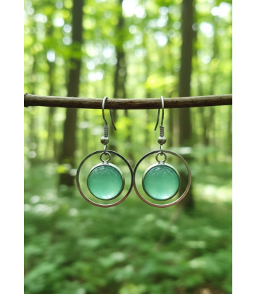 Boucle d'oreille aventurine verte