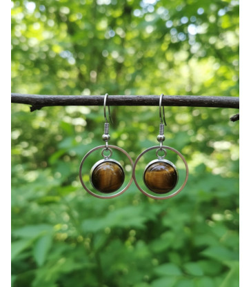 Boucles d'oreilles Oeil de Tigre