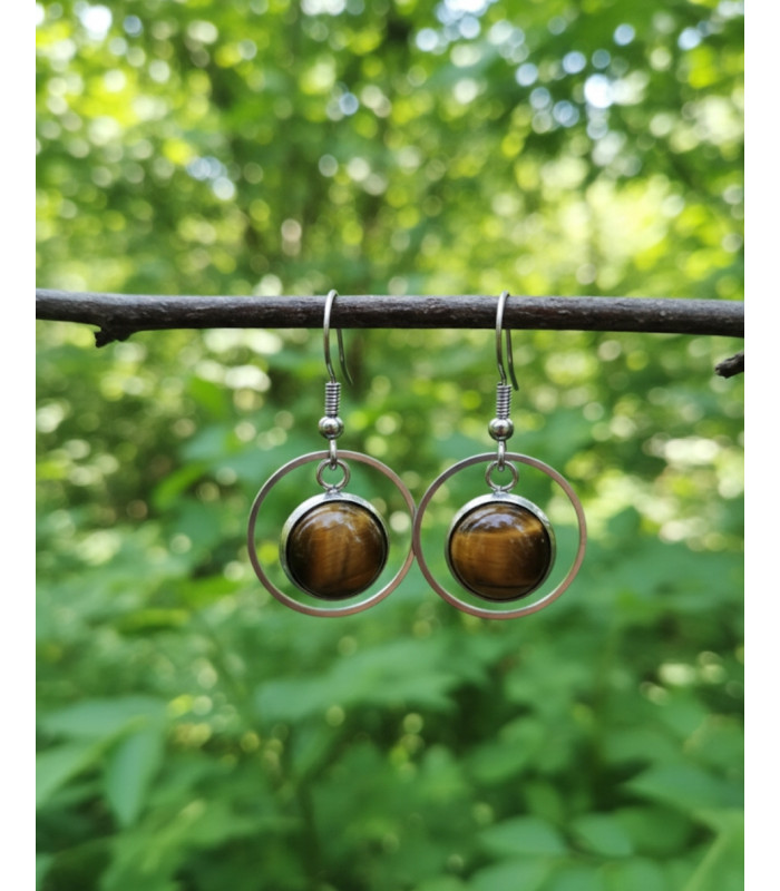 Boucles d'oreilles Oeil de Tigre