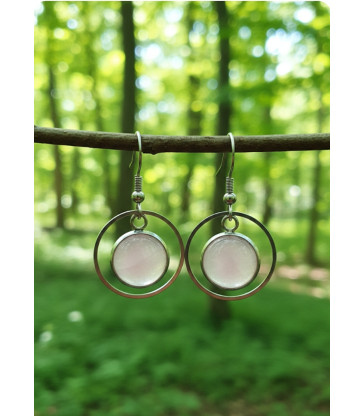 Boucles d'oreilles Quartz rose