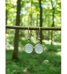 Boucles d'oreilles ronde en Cristal de Roche