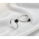 Bague en Obsidienne noire  en argent 925 ajustable