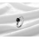 Bague en Obsidienne noire  en argent 925 ajustable