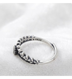 Bague Obsidienne Noire Ajustable Argent 925