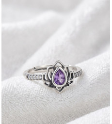 Bague Améthyste Ajustable Argent 925