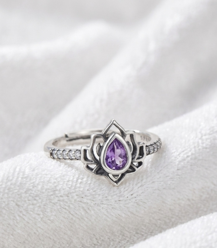 Bague Améthyste Ajustable Argent sterling 925
