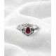 Bague en grenat - Ajustable argent 925